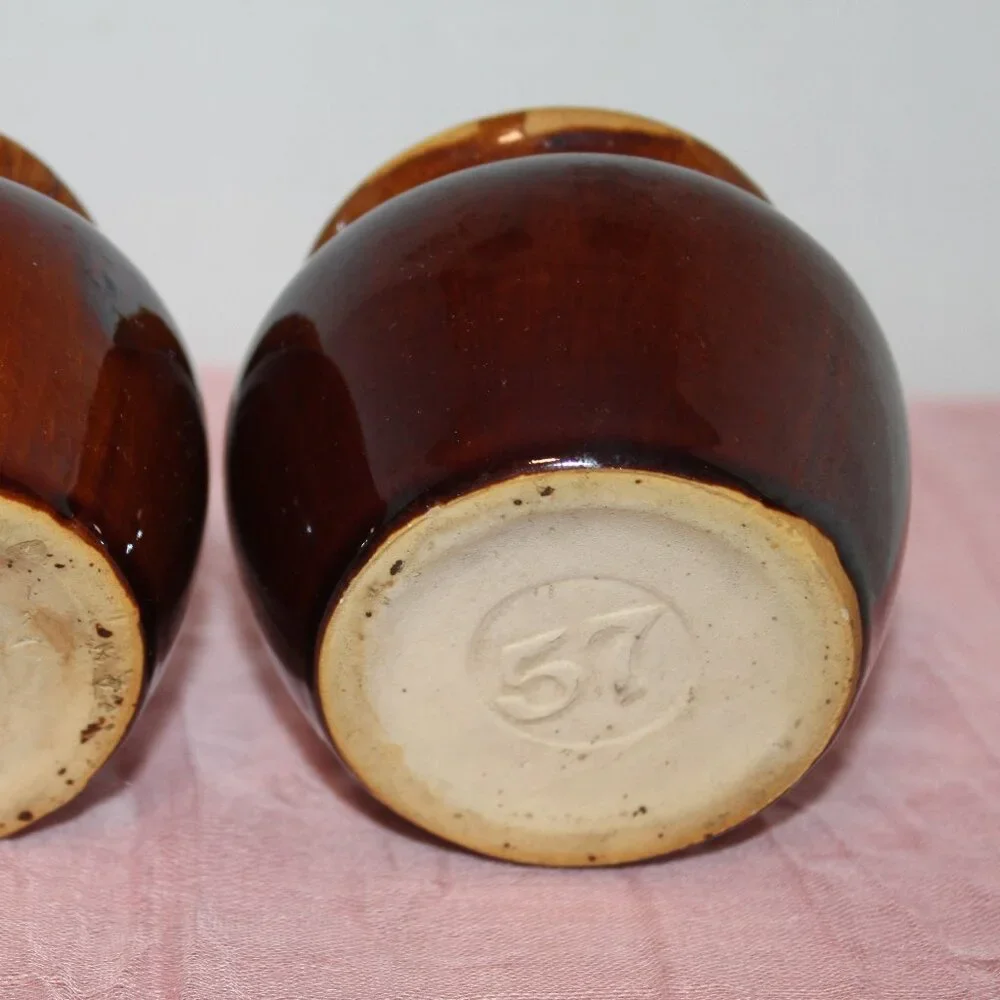 Vintage Heinz 57 Mustard Crock Bean Pots (2)